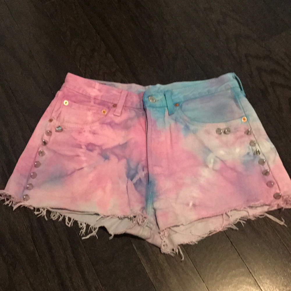 Levi's LF Tie Dye High Waist Studded Jean Shorts